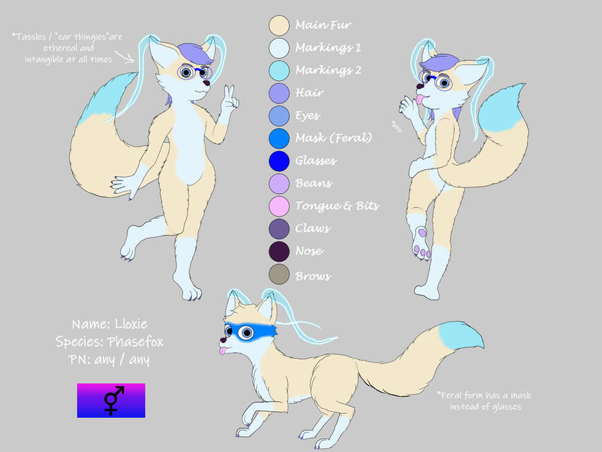 SFW version of Lloxie's reference sheet. Click to view larger